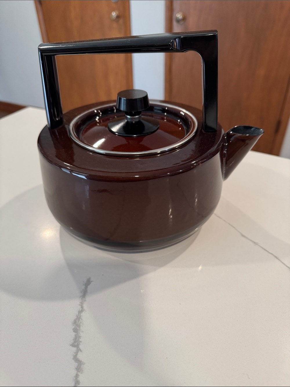 Vintage MCM Danish Brown Tea Kettle